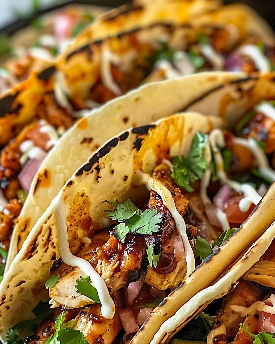 Garlic Butter Honey BBQ Chicken Tacos: Juicy Flavor Explosion