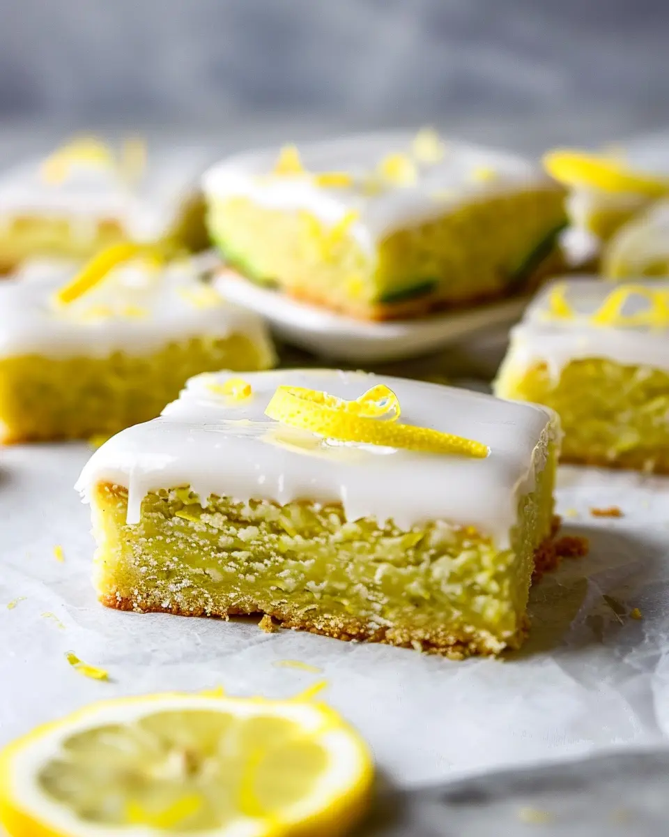 Delicious Lemon Zucchini Bars with Glaze