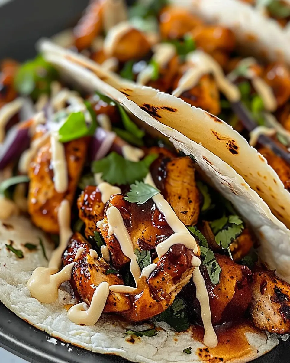 Garlic Butter Honey BBQ Chicken Tacos: Juicy Flavor Explosion