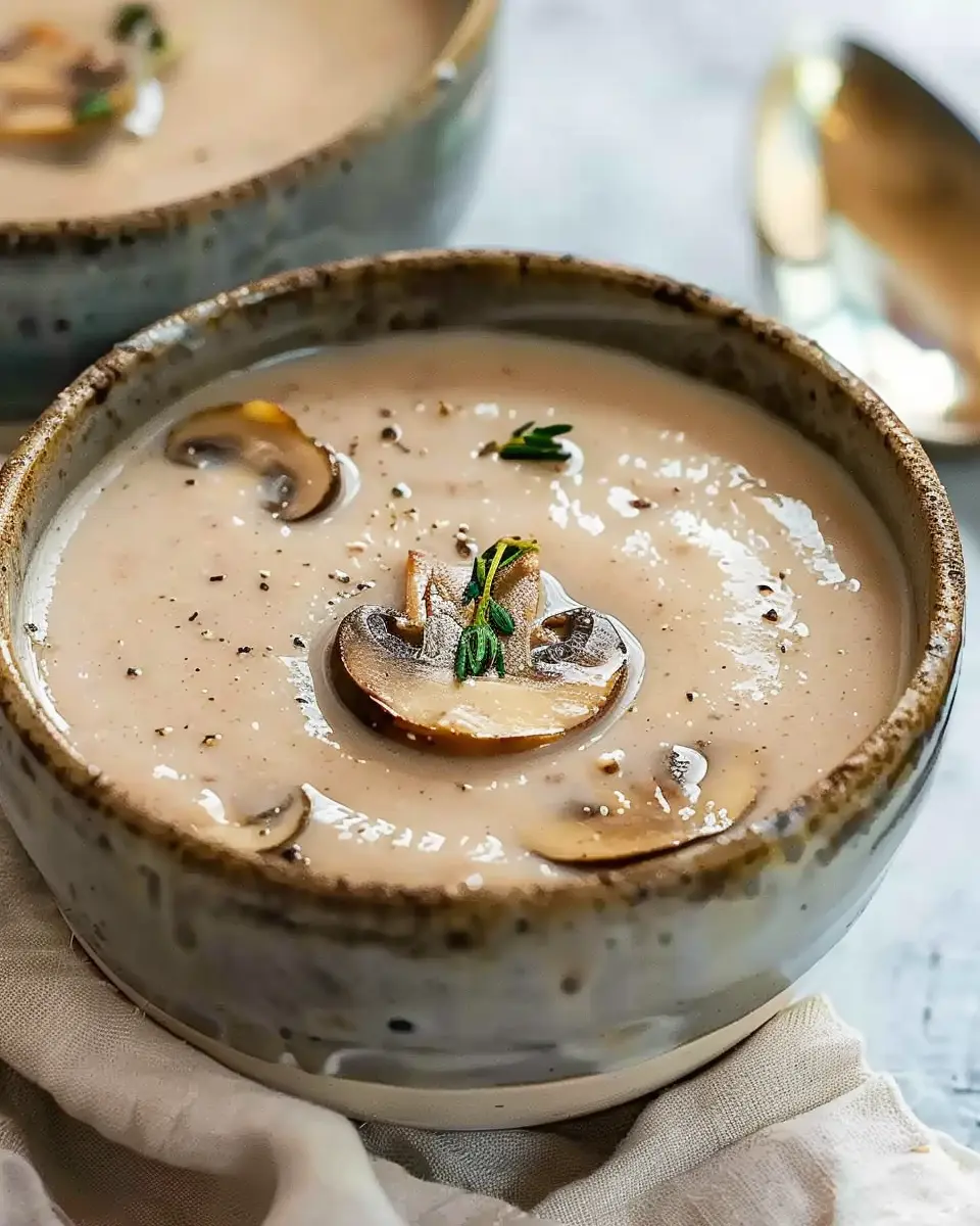 Cream of Mushroom Soup: Indulgent Comfort with Turkey Bacon