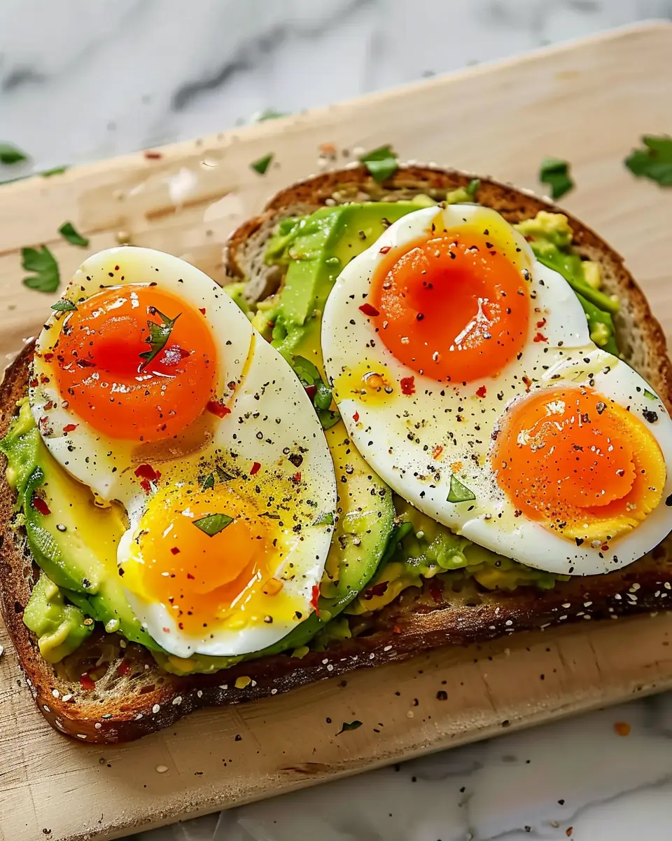 Avocado Toast with Jammy Eggs and Turkey Bacon: A Wholesome Delight