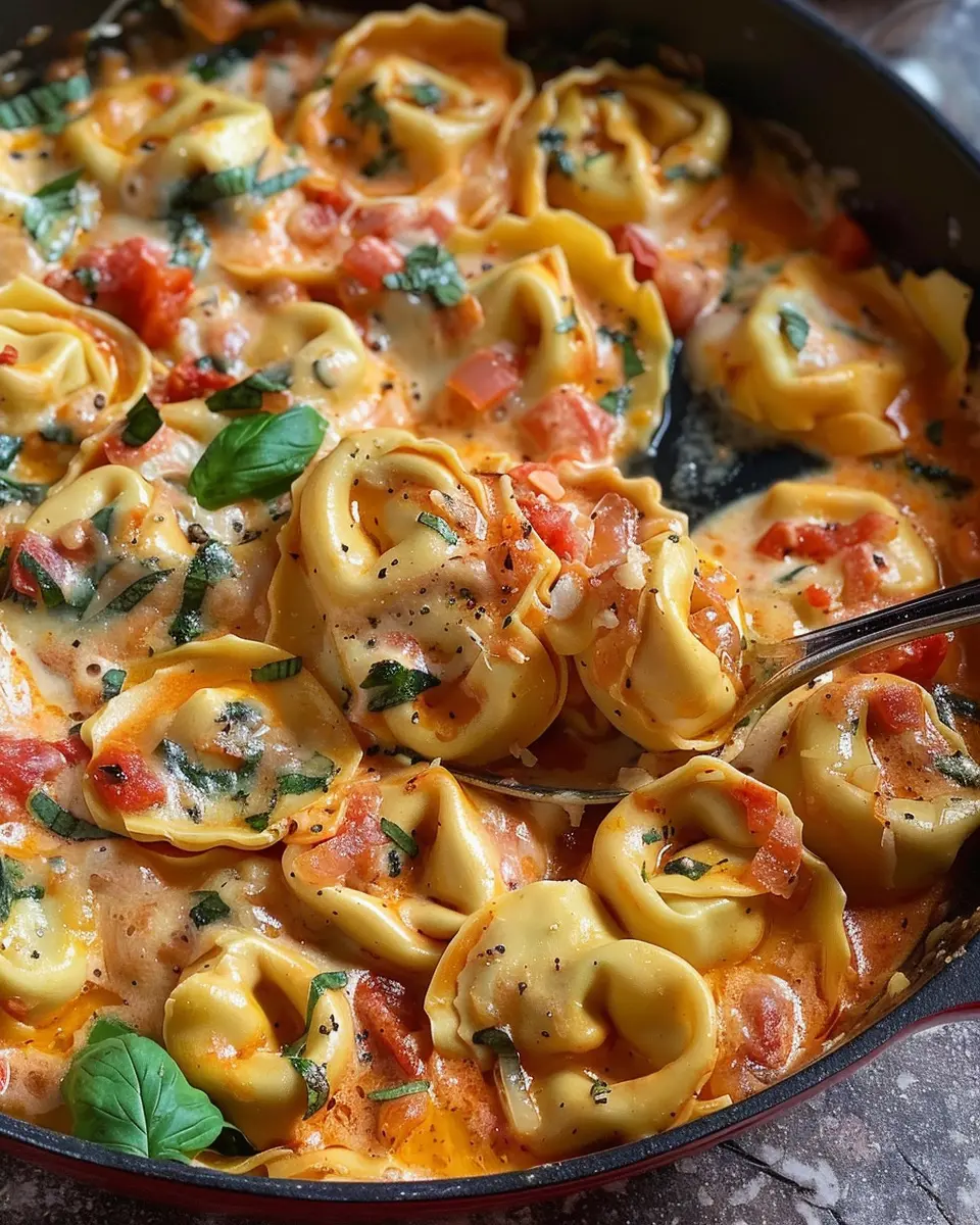 One Pan Tuscan Tortellini: Easy Comfort Food with Turkey Bacon