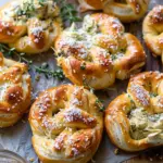 Artichoke Dip Stuffed Pretzels