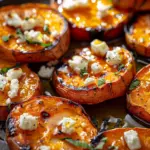 Roasted Sweet Potato Rounds with Honey and Feta