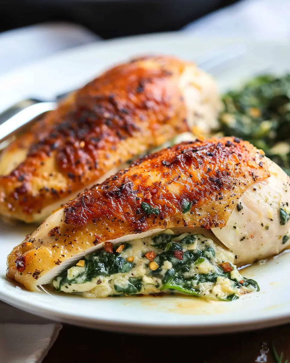 Spinach Stuffed Chicken: Juicy Delight with Turkey Bacon Twist
