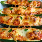 Chicken Parmesan Stuffed Zucchini Boats
