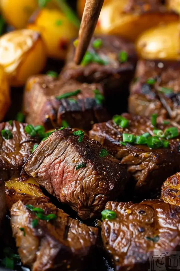 Garlic Butter Steak Bites and Potatoes