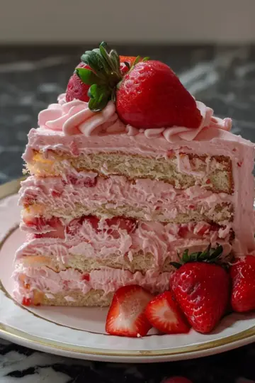 Strawberry Layer Cake with Strawberry Cream Cheese Frosting
